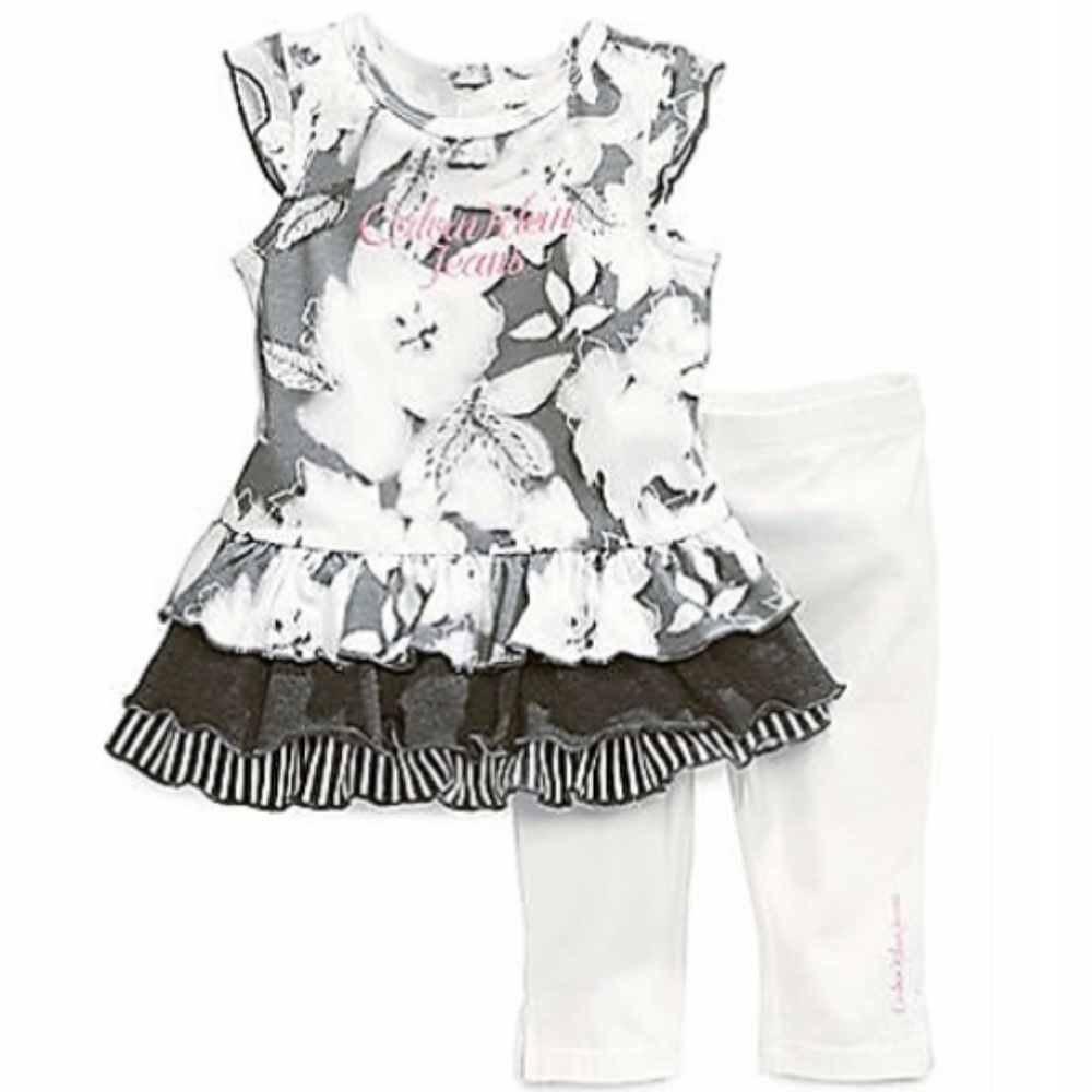 Calvin Klein Floral Short Sleeve Tunic Capri Set